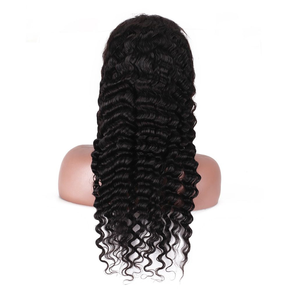 Deep wave human hair wig Amazon cross border bestseller human hair lace head image 4