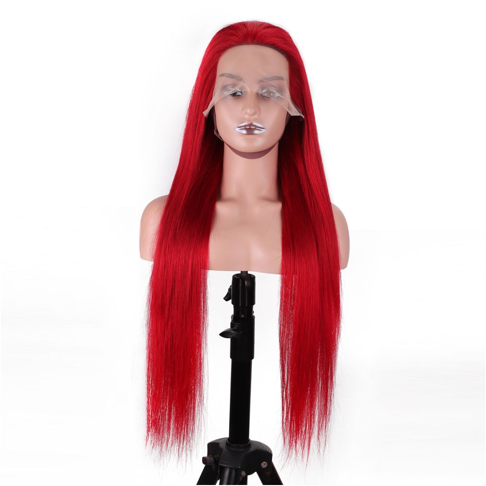 13 4 13x4 RED straight hair with lace front human hair wigs real red hair image 3