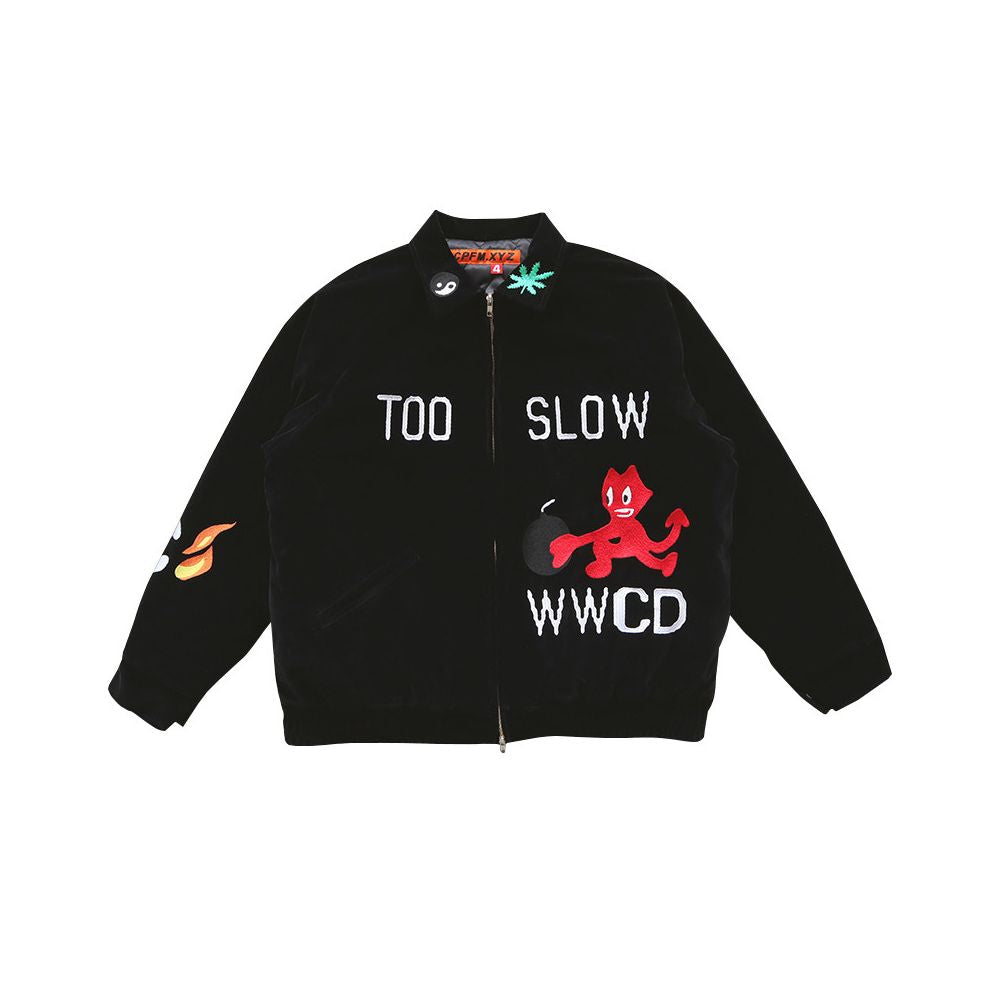 CPFM XYZ Commemorative Embroidered Short Stand up Collar Jacket Youthful and Popular Bright Embroidered Coat image 5