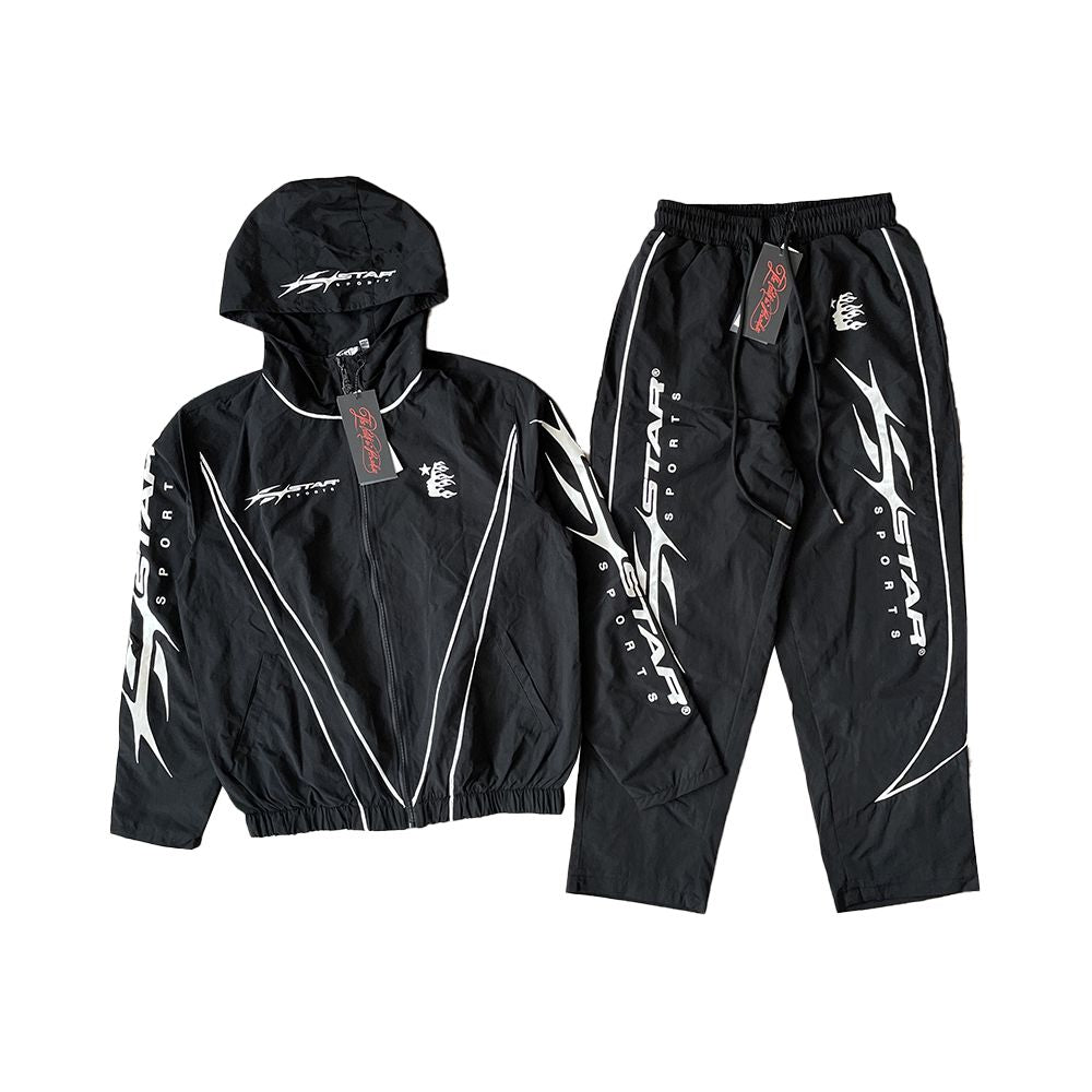 Hellstar Studios Sample Hoodie Splicing Color blocked Casual Windbreaker Sports Pants Coat image 5