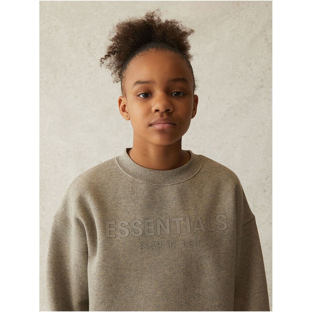 ESS European and American children s clothing trend brand ESSENTIALS American spring and autumn clothing loose and plush round neck hoodie for boys and girls image 4