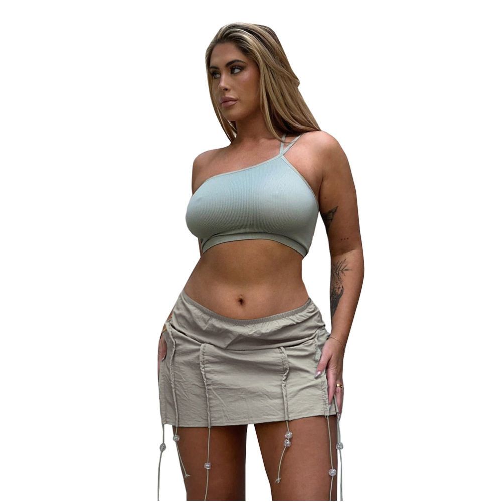 women fashion low waist exposed navel elastic waist fashionable street fashion half skirt image 5