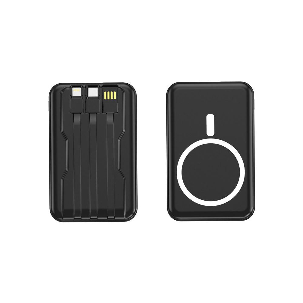 10000mAh Magnetic Mobile Power Supply Black Portable Wireless Charging Large Capacity Design image 5