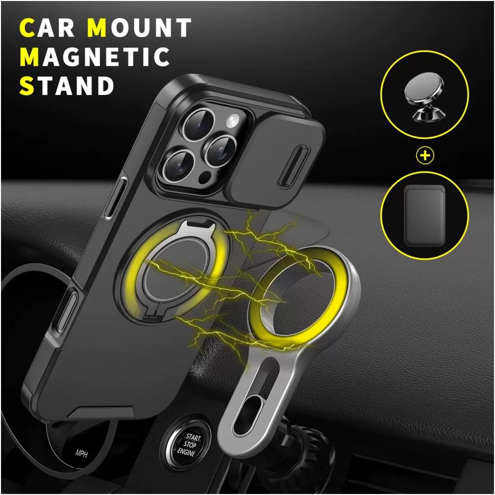MagSafe Magnetic Wireless Charging Armor Case For iPhone16 15 17pro14max slide camera pc cover Applicable to 13 image 5