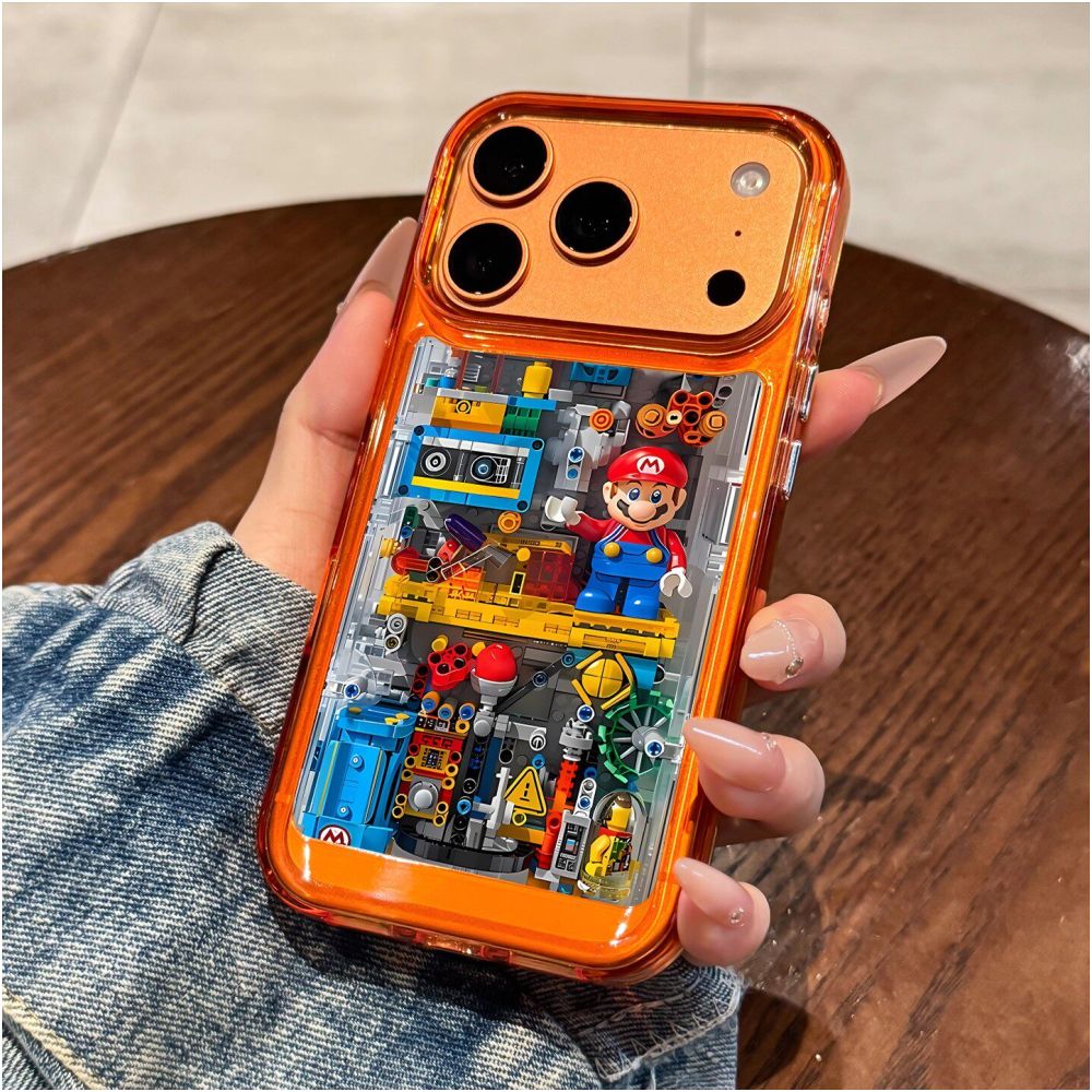 Japanese DEMIU suitable for Apple 17 Promax phone case new iPhone 17 Pro building block Mario 17 cute 16 all inclusive PM anti fall 15 creative 14 silicone ip13 niche protective case image 5