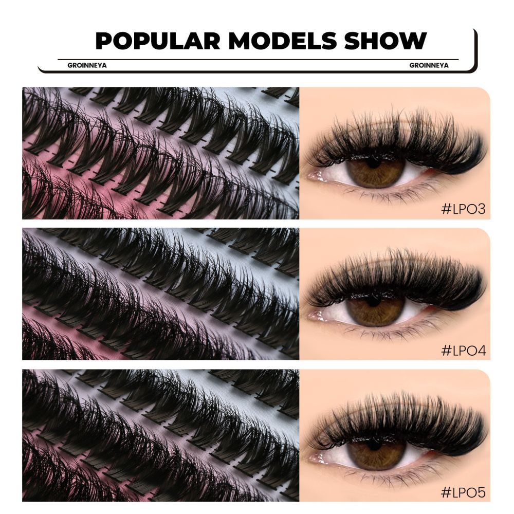 GROINNEYA American Sweetheart Premium Texture D Curling Degree European and American Sweetheart Single Cluster Thick Curling Eyelash image 5