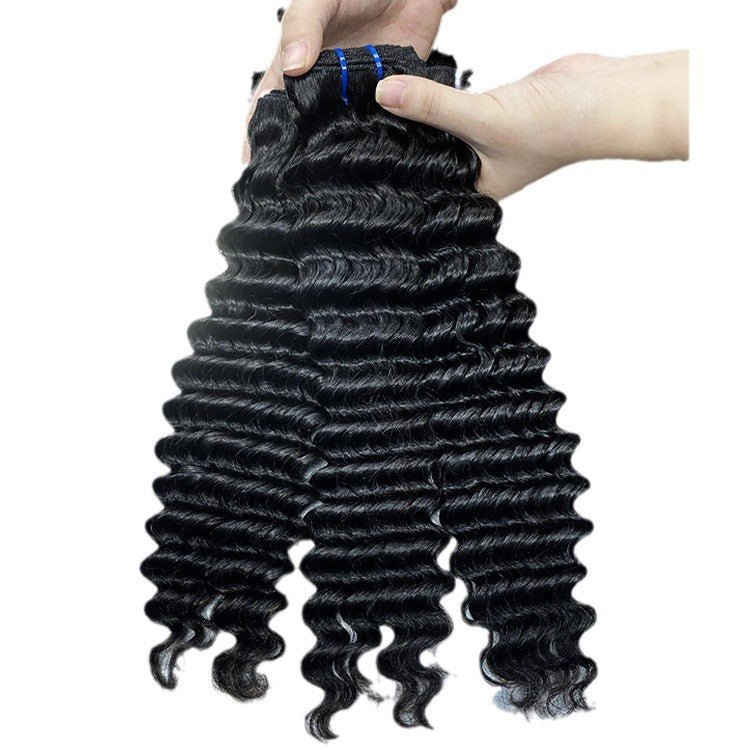 Deep Wave Custom Wig Hair Curtain Wavy Curly Human Hair Hunan Hair European and American Cross-Border Human Hair