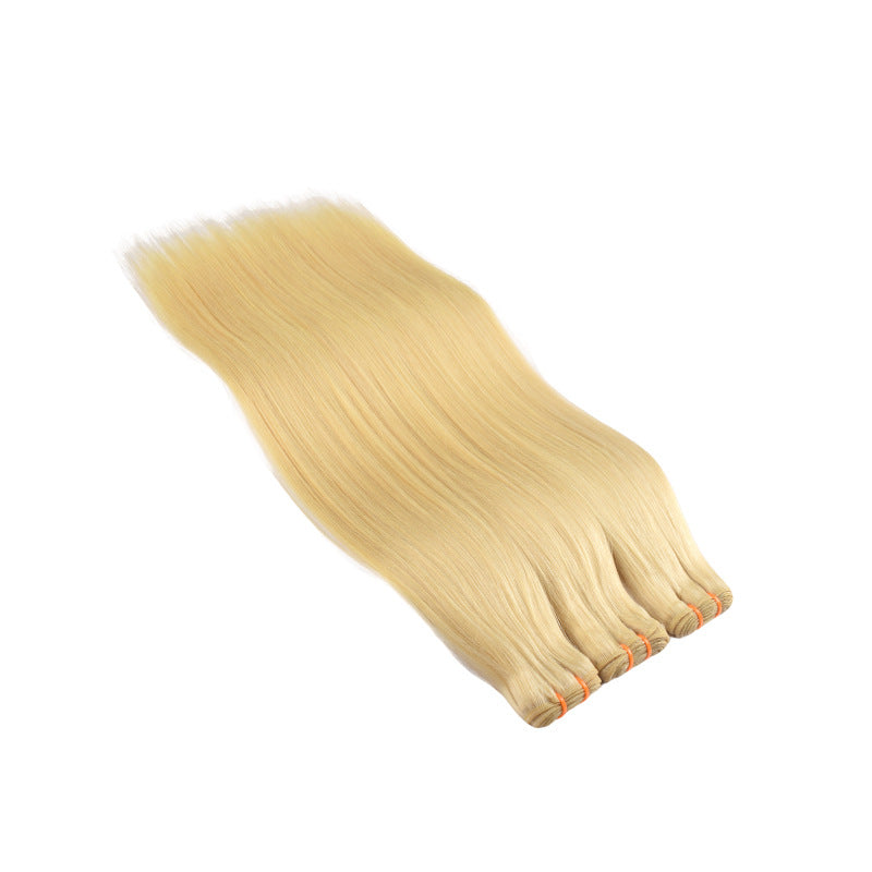 15A Braid Hair Hair Curtain # 613 Human Hair Bundles White Golden Human Hair Bone Straight Hair European and American Cross-Border