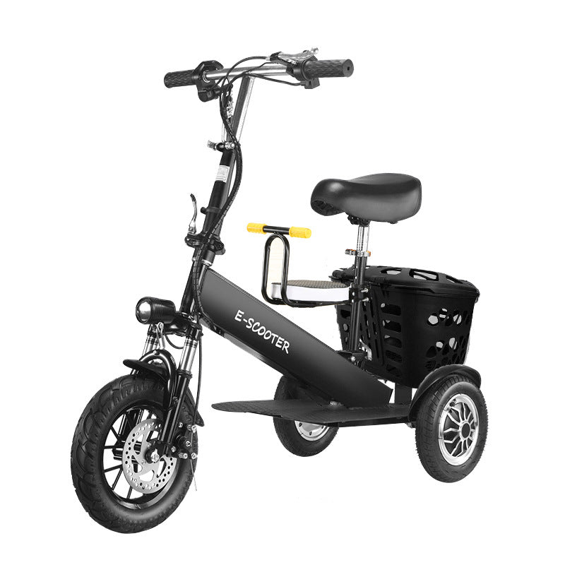 Spot New Lightweight Lithium Battery Car Electric Small Tricycle Scooter Folding Car Adult Pick-Up and Drop-Off Children's Electric Car
