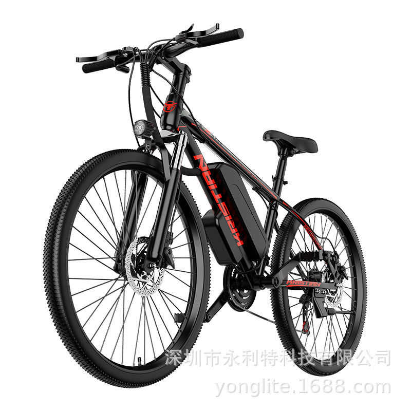 Factory Direct Sales 26inch Mountain Power-Assisted Electric Bicycle Lithium Battery Off-Road 21 Variable Speed Hot-Selling Youth Electric Bicycle