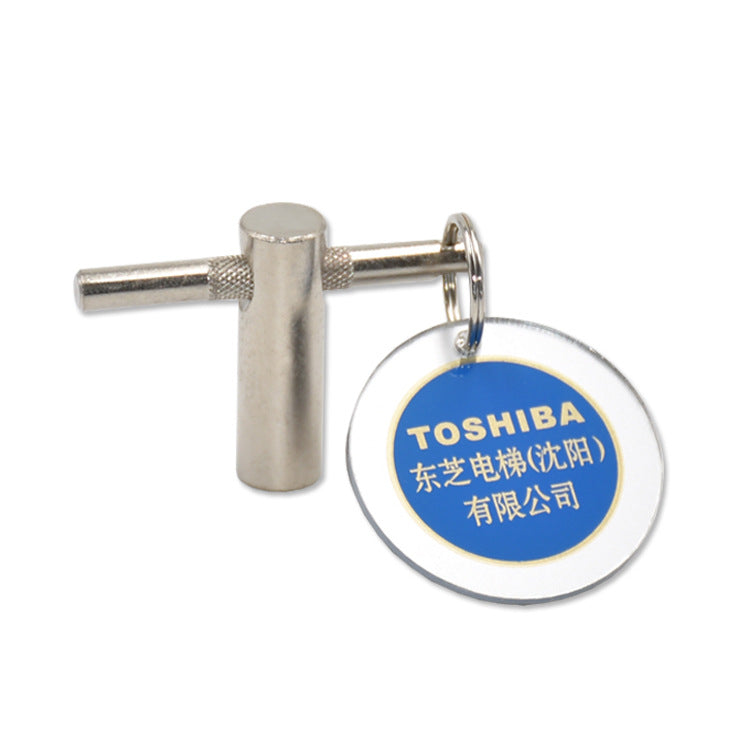 Applicable to Toshiba Elevator triangle key hall door outer opening and closing lock universal brand new in stock accessories with brand