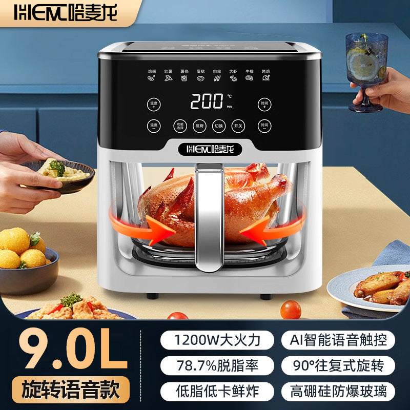 Intelligent Voice Air Fryer Household Visual Automatic High-end Multi-function Large Capacity Oven Timing Electric Fryer