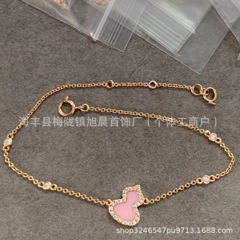 Kirin Gourd Bracelet Fashion Plated 18k Rose Gold Red Agate Jewelry Diamond Bracelet Niche Light Luxury Vintage Women
