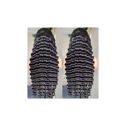 Deep wave human hair wig Amazon cross border bestseller human hair lace head image 2