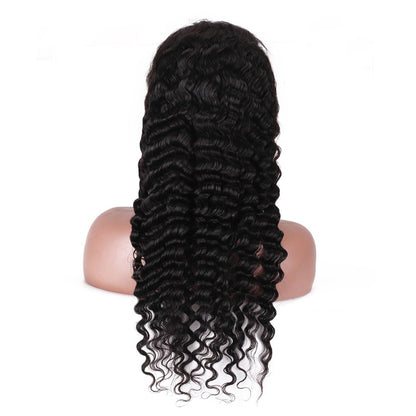 Deep wave human hair wig Amazon cross border bestseller human hair lace head image 4