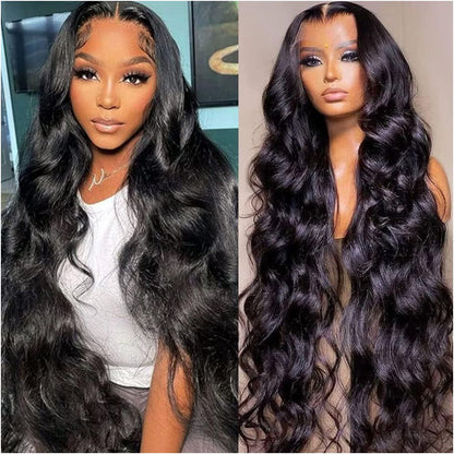 13 4 Lace Human Hair Wig Wholesale Natural Black Big Wave Headgear Amazon Hot Selling European and American Export Body image 0
