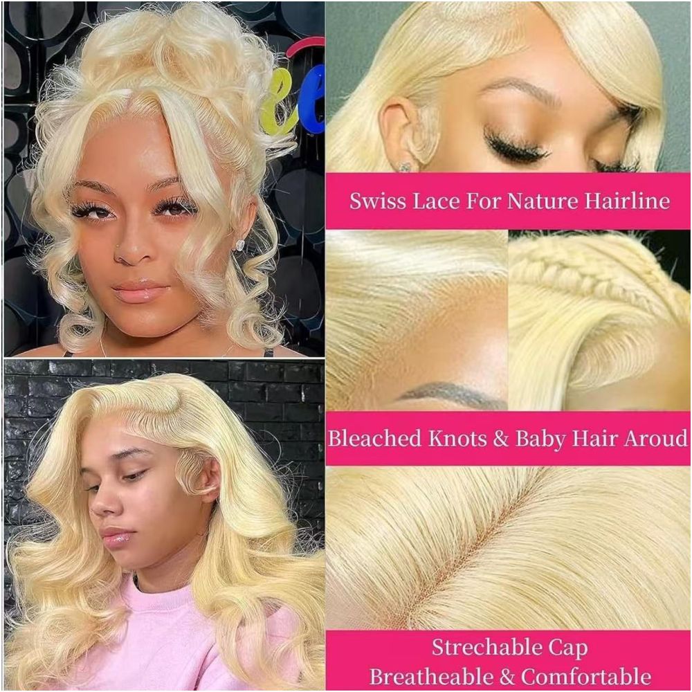 12A Blonde 613 Body Wig 13 4 Lace frontal Virgin human hair image 2