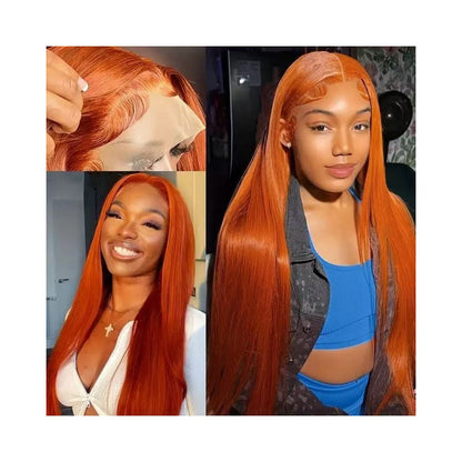 Amazon wholesale of long orange wigs with real hair African lace wigs and European American styles image 0
