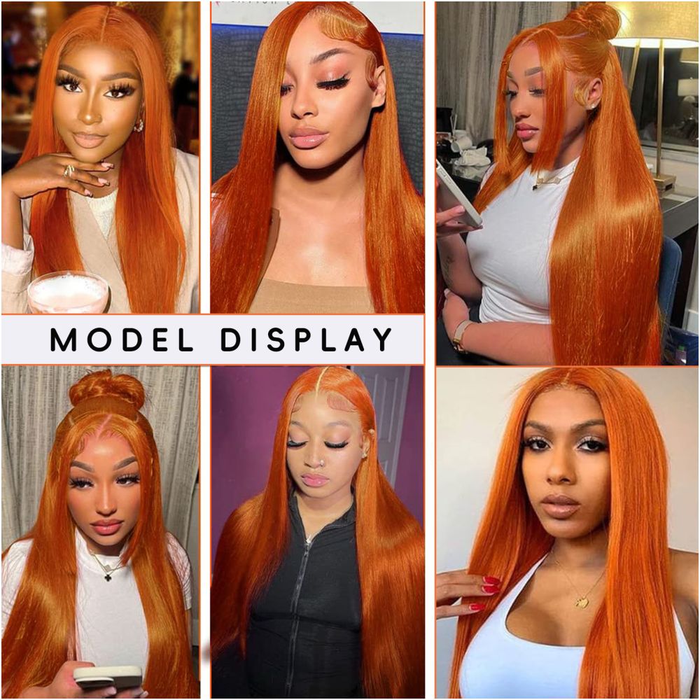 Amazon wholesale of long orange wigs with real hair African lace wigs and European American styles image 1