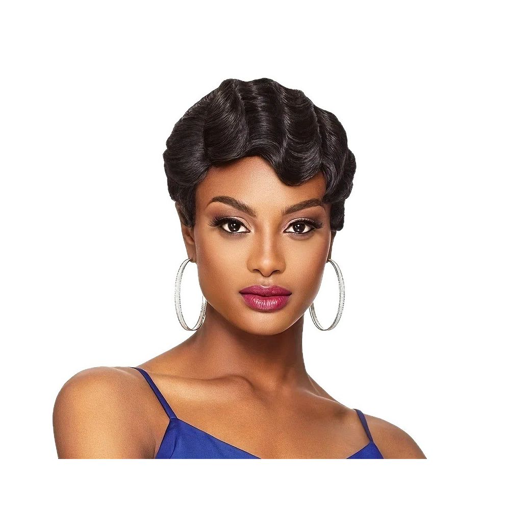 Short Finger Wavy Wig Human Hair Wigs Pixie Wigs Ocean image 4