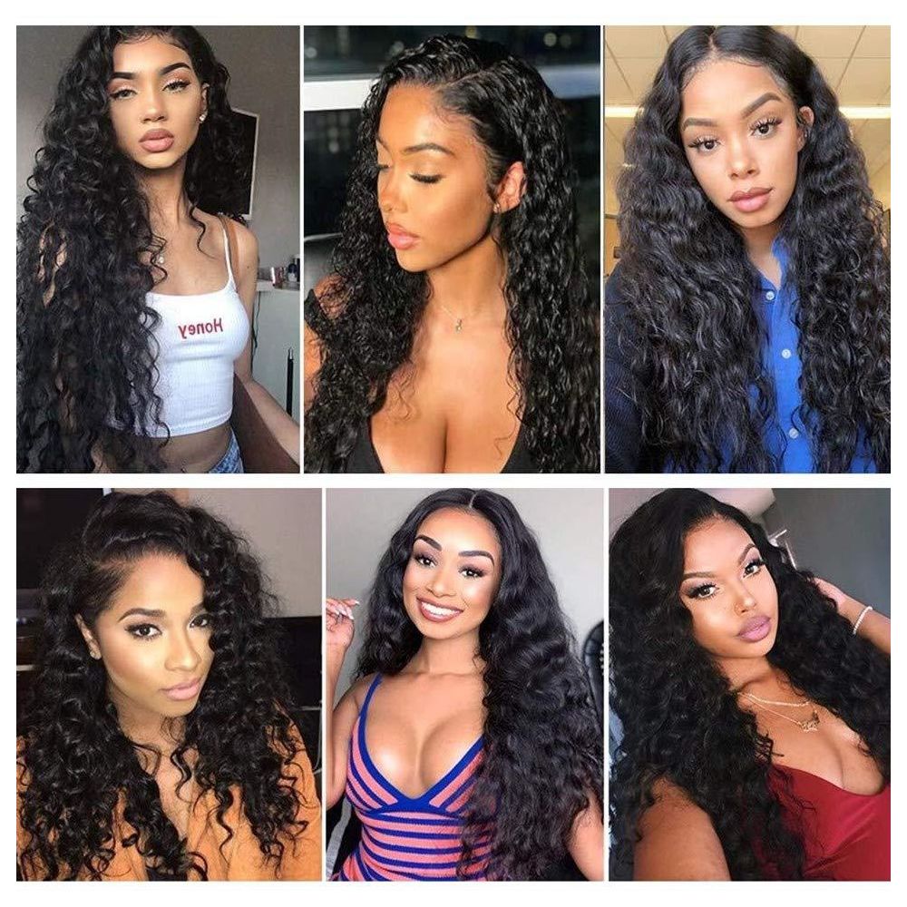 13 4 front lace real human hair wig Whatervave water wave small curls Amazon AliExpress natural and realistic image 3