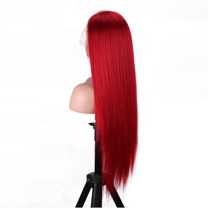 13 4 13x4 RED straight hair with lace front human hair wigs real red hair image 2