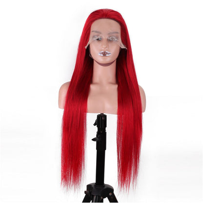 13 4 13x4 RED straight hair with lace front human hair wigs real red hair image 3