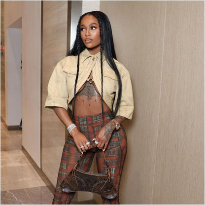European style Hot girl jacket 9536 crop top women s top image 2