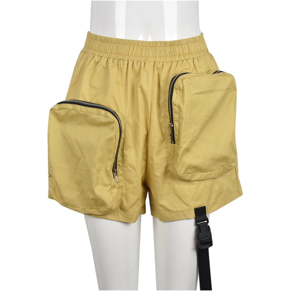 Summer new workwear short style spicy girl style multi pocket personalized zipper style bag elastic waist 8819 casual shorts image 3