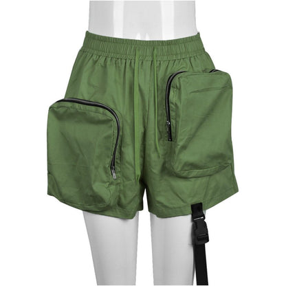Summer new workwear short style spicy girl style multi pocket personalized zipper style bag elastic waist 8819 casual shorts