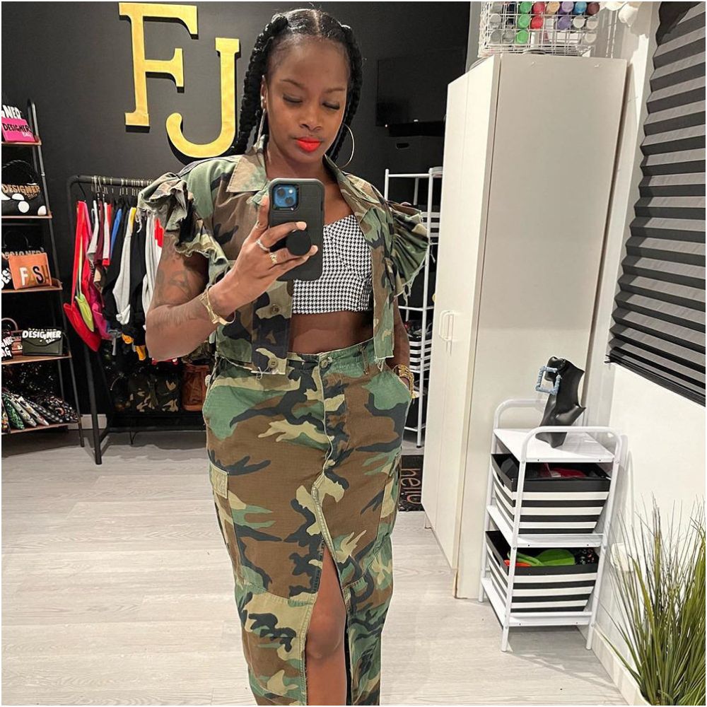 Lotus leaf sleeve camouflage short jacket 9151 personalized camouflage short jacket image 2