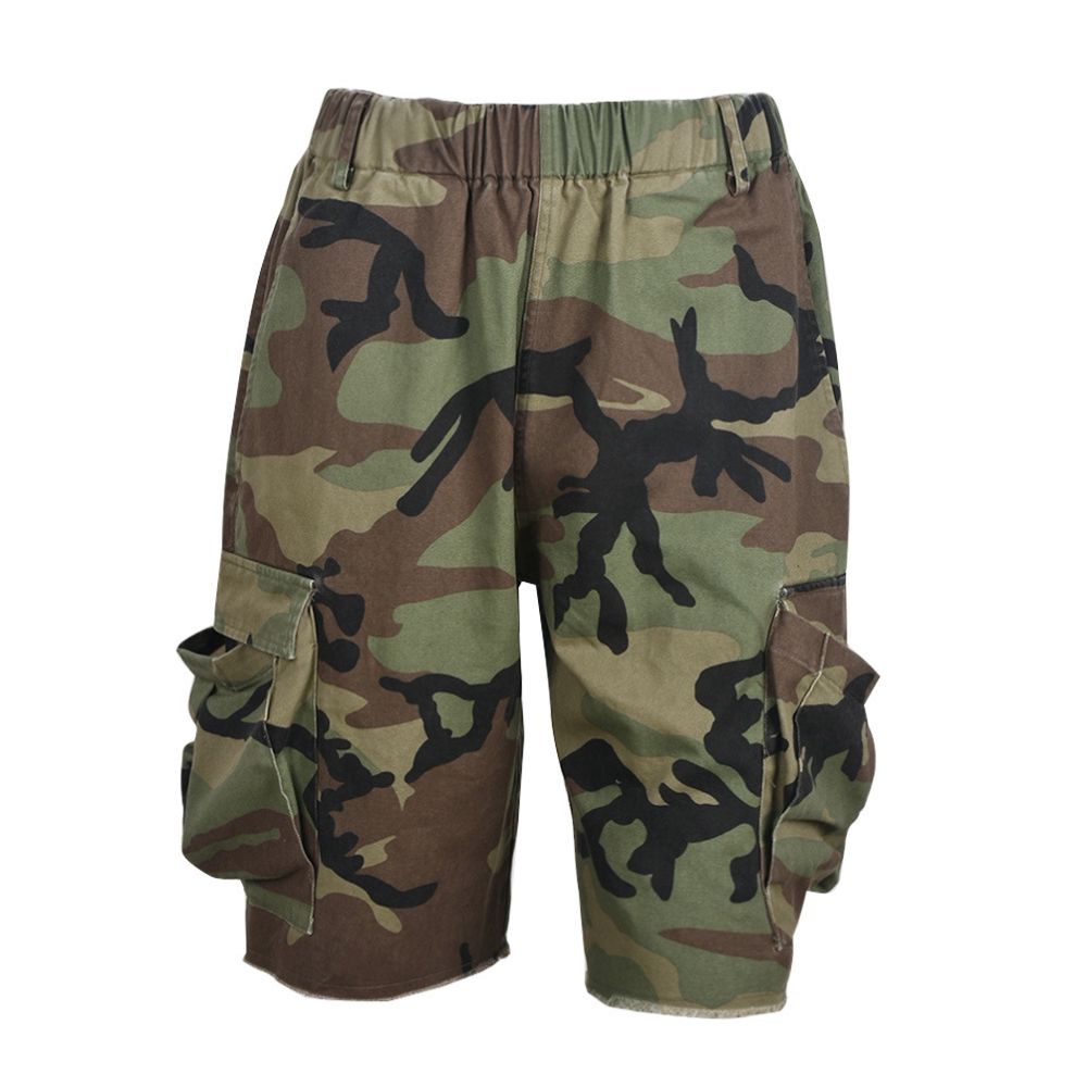 Lotus leaf sleeve camouflage short jacket 9151 personalized camouflage short jacket