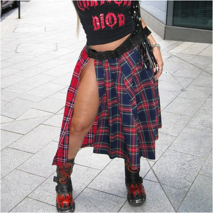 Spliced contrasting plain personalized skirt for women image 2