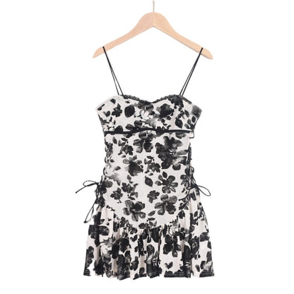Spicy girl elastic suspender mesh velvet backless sexy ultra thin perspective 51316 strap short nightgown dress