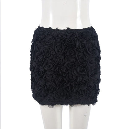 European and American ins spicy girl style versatile women s clothing with exposed navel and rose petals for single sale wrapped chest 51333 top short skirt matching set