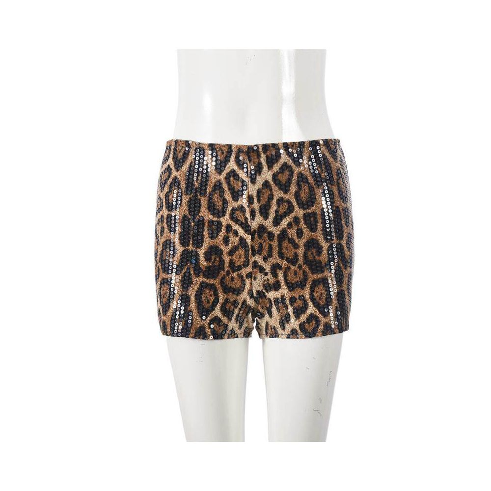 Leopard print elastic waistband shorts image 5