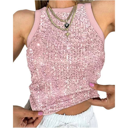 Leopard print sequence vest women s leopard print vest sexy open waisted sleeveless top 51460