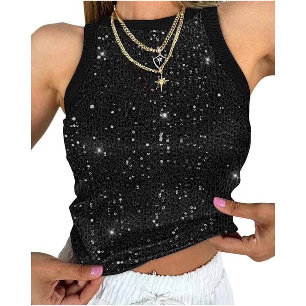 Leopard print sequence vest women s leopard print vest sexy open waisted sleeveless top 51460