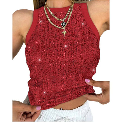 Leopard print sequence vest women s leopard print vest sexy open waisted sleeveless top 51460