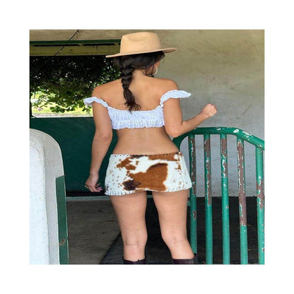 Hot Girl Pure Desire Sexy Fashionable Women s Clothing European and American Spring and Summer New Fashionable Color blocked Ultra short Fleece Personalized Half length Skirt image 4