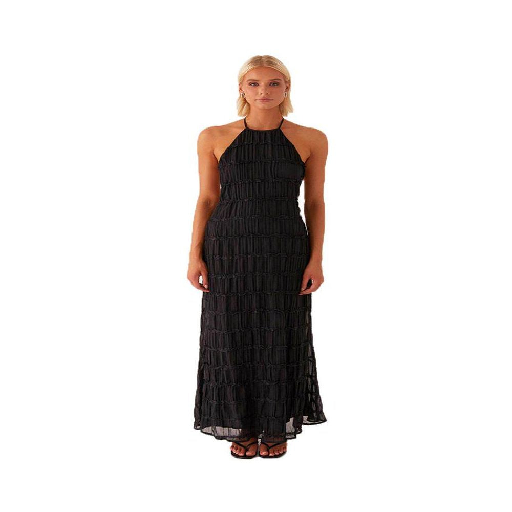 Long length dress backless pleated personalized dress new product breathable lace up lotus leaf 51618 long skirt image 5