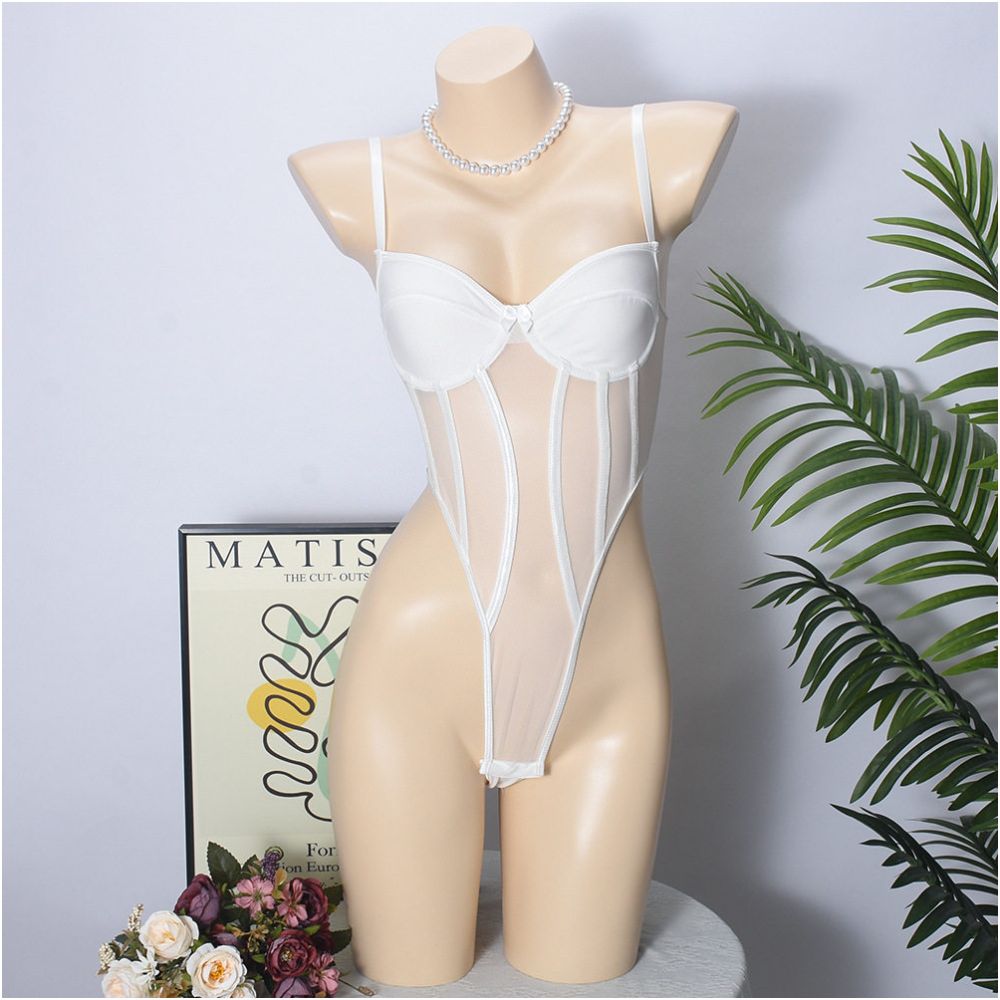 Small and confident figure dress sexy and slimming with mesh mesh splicing high waist hollow cup women s spicy girl top