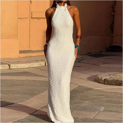European and American French strap backless sexy slim fit summer dress long skirt 2025 summer new women s clothing 51774 image 1