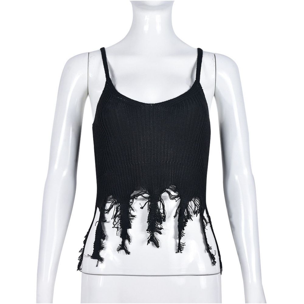 European and American spicy girl style women s clothing 2024 autumn new product woolen suspender tassel qi31048 qipao fashion sexy sweater