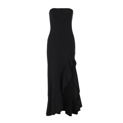 Shemoda European and American style sexy one neck strapless dress for women height slit lace dress long skirt image 5