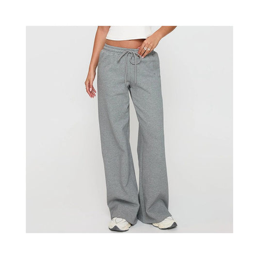 Shemoda daily versatile drawstring elastic high waisted straight leg loose casual pants for women simple solid color sanitary pants