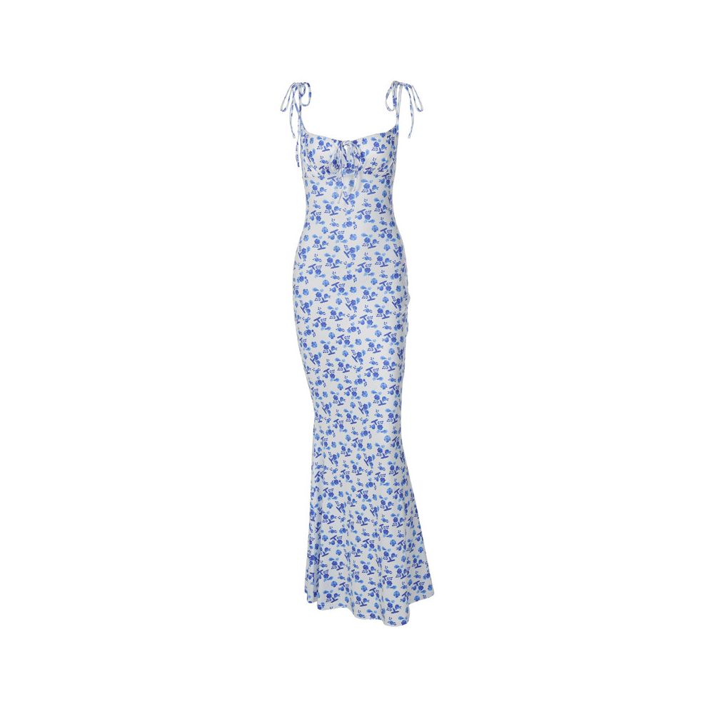 Shemoda European and American Ins rope floral suspender dress for women in summer high waist slim fit and slimming fish tail long skirt image 5