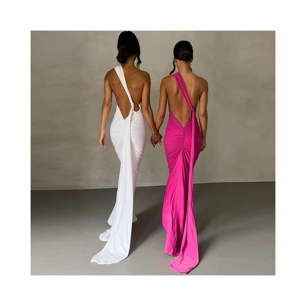 Transitional sexy ZONE Thai niche light luxury ribbon floor over knee dress ins celebrity red carpet European and American long skirt image 0