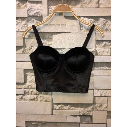 Transitional sexy ZONE outerwear and innerwear with chest cushion velvet vest beautiful and versatile style classic little suspender for girls image 2
