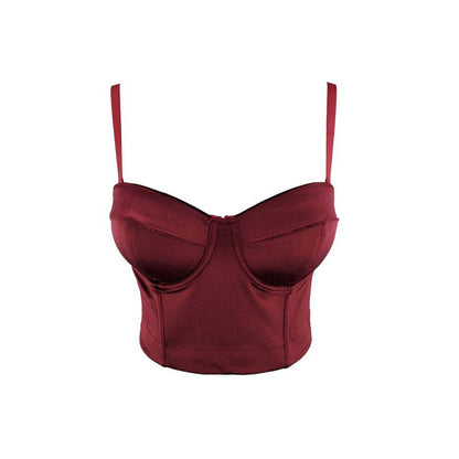 Transitional sexy ZONE outerwear and innerwear with chest cushion velvet vest beautiful and versatile style classic little suspender for girls image 4
